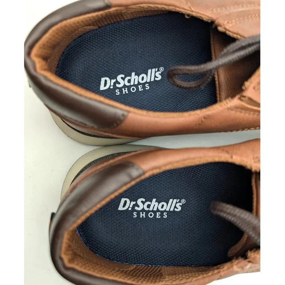 Dr. Scholl's Synergy Plain Toe Derby Shoes Men's Dark Tan Size US10M EU44